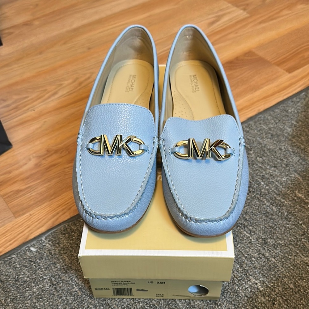 Michael Kors Sky Blue Leather Loafers